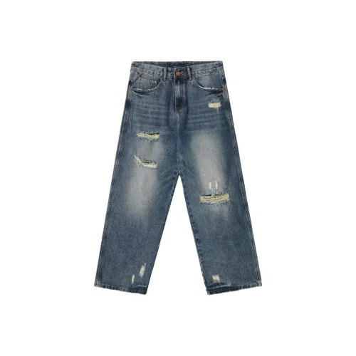 HUNZHI Джинсы унисекс синий цвет