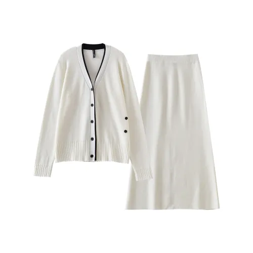 OUNIXUE Белый Женские Комплекты с Юбкой