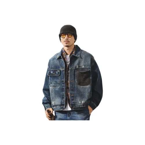 JIELEINUO Ностальгический синий Мужской Джинсовые куртки