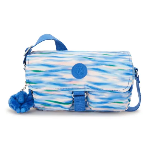 Kipling Полиэстер Кросс-боди Сумка Средняя Женская Розово-голубая с принтом