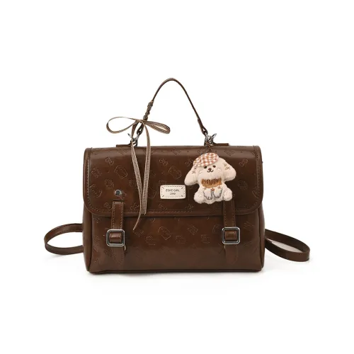 Xuan Xi ПУ (полиуретан) Рюкзак Женские Коричневый Кофе Черный