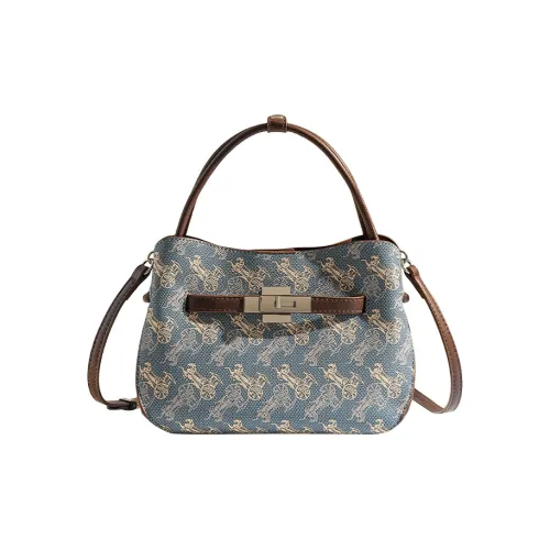 Jacoponnus Сумка Kelly из коровьей кожи маленькая женская синяя