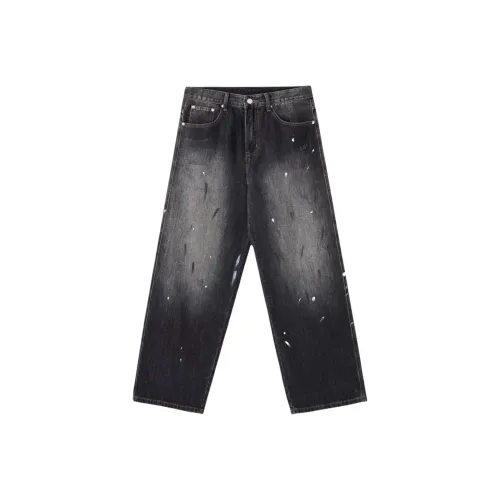 HUNZHI Черный Серый Унисекс Джинсы