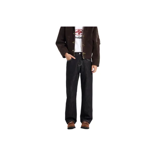 ENTONG Черный Золотой Унисекс Джинсы