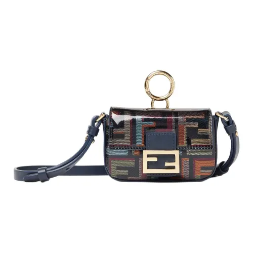 FENDI Baguette Глазурованное покрытие Ткань Сумка Аксессуар Женские Многоцветный