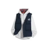 Темно-синий синий жилет + белый флисовый свитшот