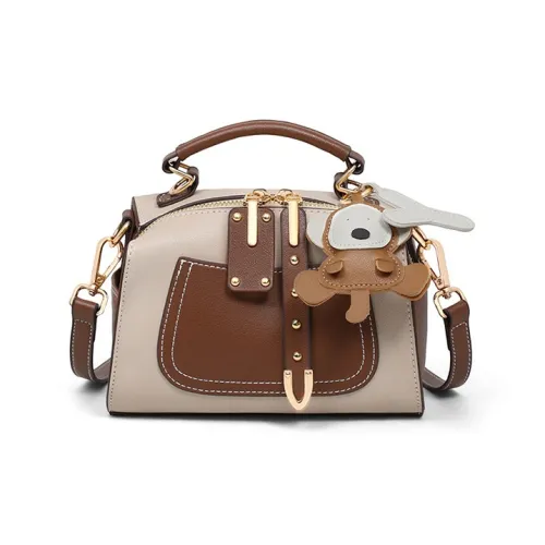 Younger Song Коровья кожа Через плечо Сумка Женская Белый Персик Пена