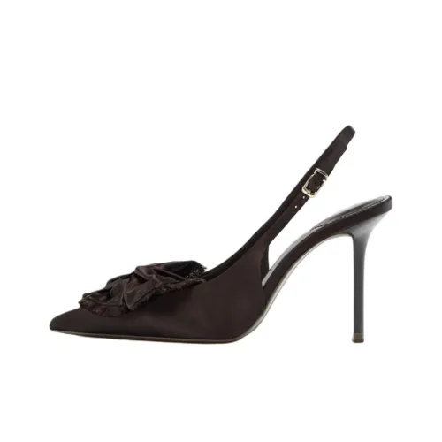 ZARA Узкий каблук Высокие каблуки 10 см Женские Коричневый