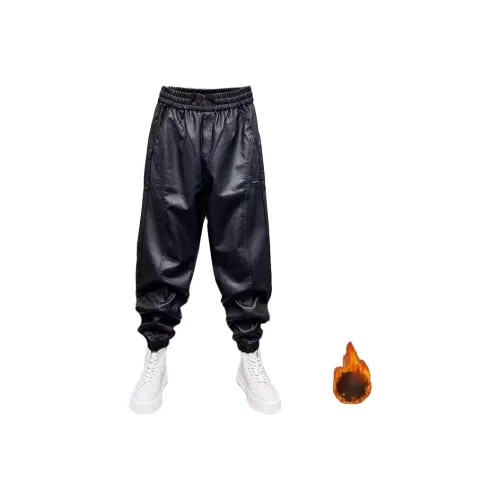 ZMHT Черные Унисекс Кожаные Штаны
