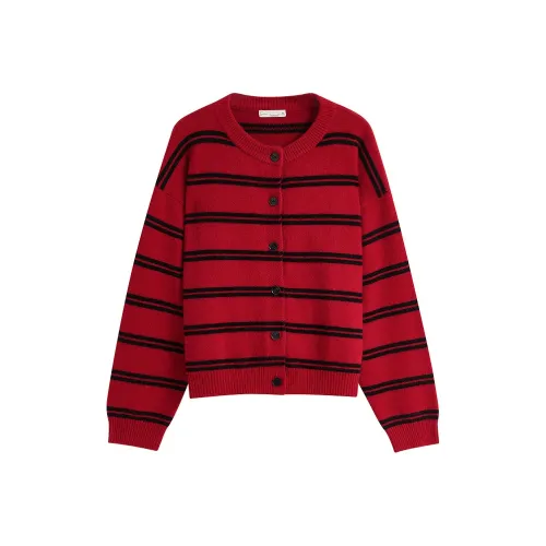 Inman Красный основа с черными полосами женский трикотаж