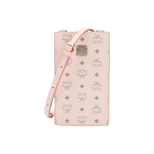 MCM Essential Visetos Origina Canvas Crossbody Bag Women's Pink