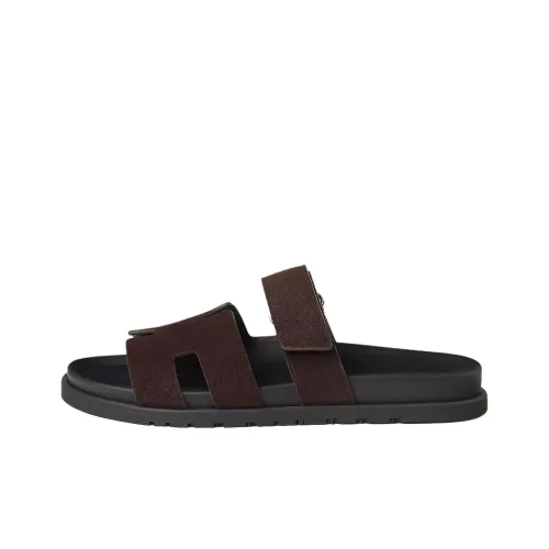 HERMES Chypre Шлепанцы Мужские Коричневые