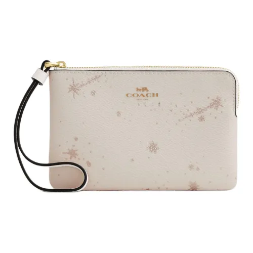 COACH Клатч из искусственной кожи маленький женский цвет мел белый