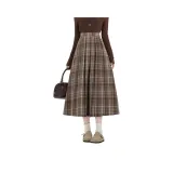 Юбка в клетку кофейного цвета