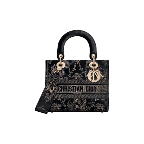 DIOR LADY D Лайт Хлопок Сумка Lady Dior Сумка Средний Унисекс Черный