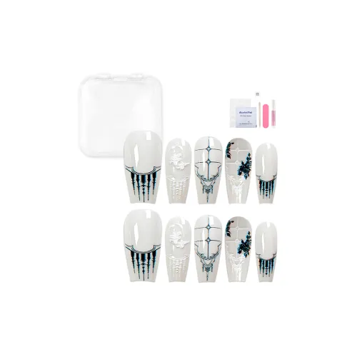 Yun Yue Joe Gothron 3D Effect Relief Ручной рисунок Дизайн False Nail Средний ЛАДЬЕР 25 мм