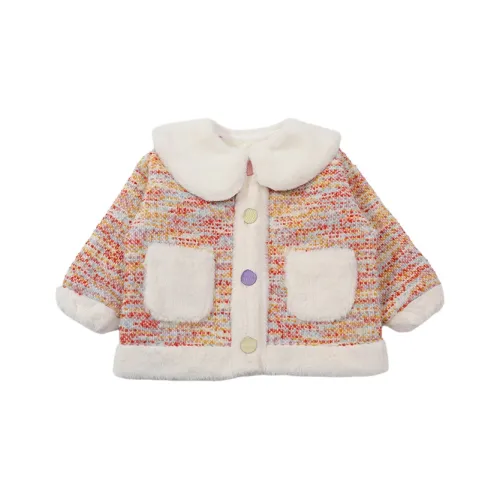 RHOBESAM Little Demon Многоцветный Пуговица Плюшевый Пальто Апельсин Дошкольные Утеплённые куртки