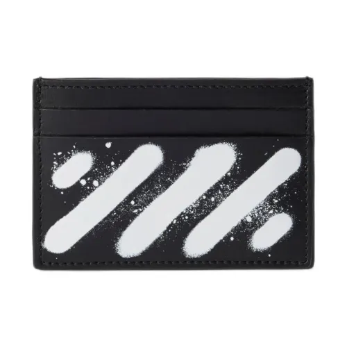 Off Белый Телячья кожа Держатель для карт Мужской Черно-белый