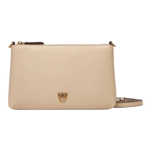 PINKO Full GRAIN LEATHER Сумка через плечо Мини Женская Бежевая