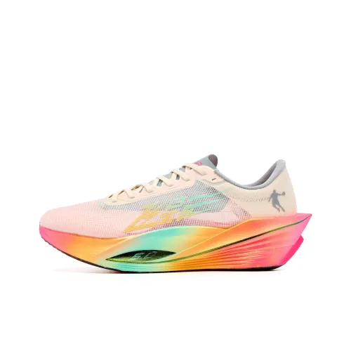 QIAODAN Phantom PB5,0 Беговые кроссовки Низкий топ Античный фарфор Белый Неон Розовый Мужской