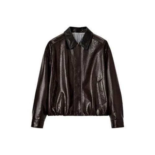 SINBOS Коричневый Мужская Кожаная Куртка