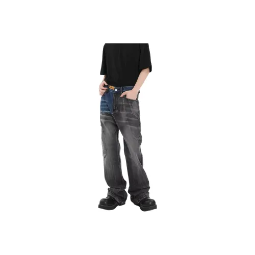 PAINT STAIN Серый Унисекс Джинсы