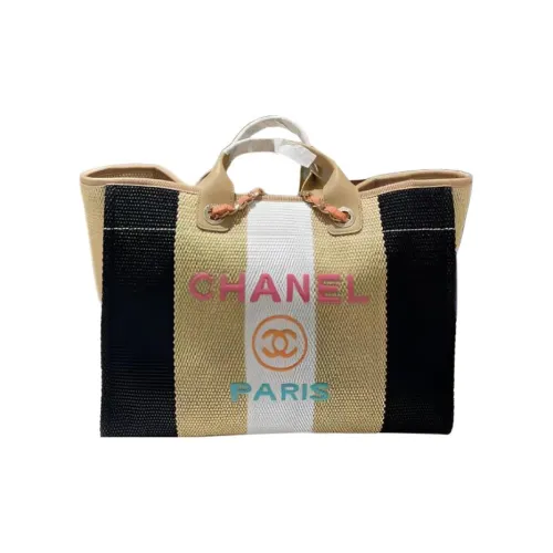 CHANEL Ткань BEACH BAG Тоут Сумка Сумка для покупок Сумка через плечо Сумка Женская Многоцветная