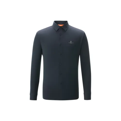 BIYINLEIFEN 25 Темно-синие мужские рубашки