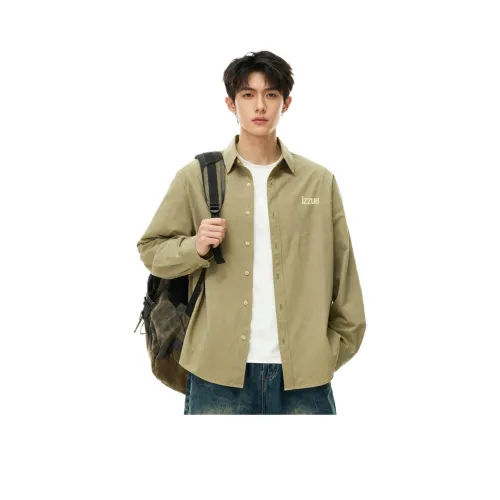 Izzue Горохово-зеленые унисекс рубашки