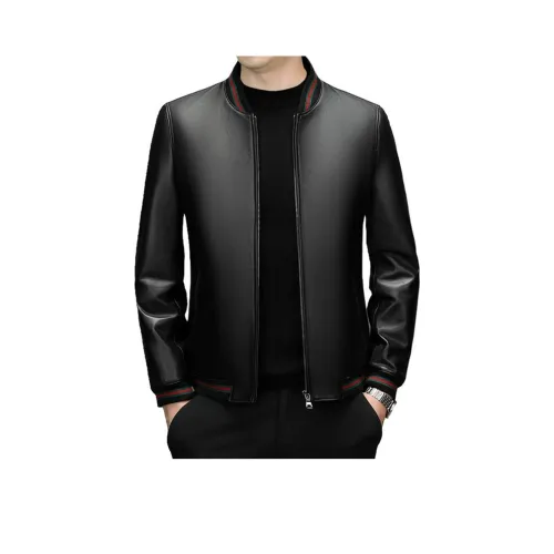 TAIZILONG Черные Мужские Кожаные Куртки