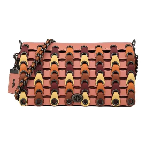 COACH Dinky Кожа Сумка через плечо Маленькая Женская Цветовой блок