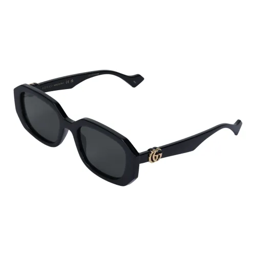 GUCCI Пластик Квадратные Солнцезащитные очки Мужские Черные
