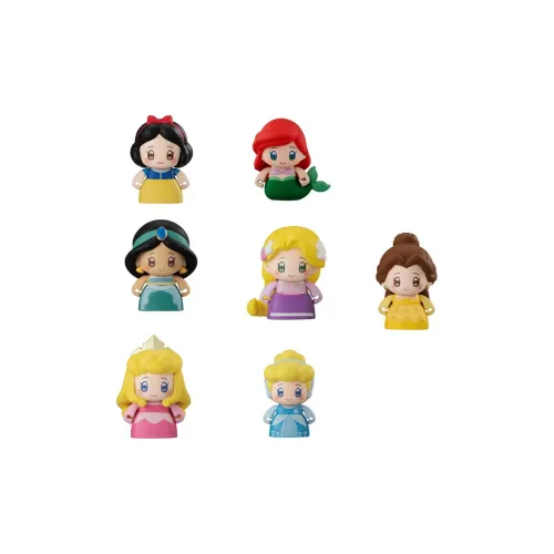 Disney Тиби Lego Man Ariel Белоснежка Rapunzel Aurora Lucky Draw Single Capsule Toy Целая коробка 7 шт