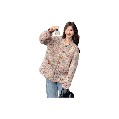 ЮЙЧЖАОЛИНЬ Многоцветное Женское Короткое Пальто