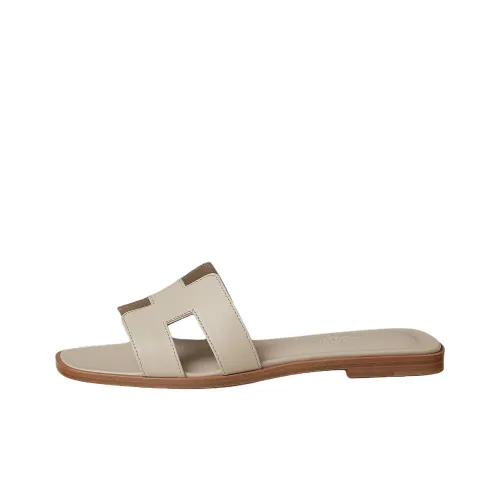 HERMES Oran Шлепанцы Женские Бежевые