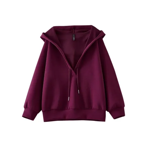 OUNIXUE Ягодный Красный Женский Свитшот