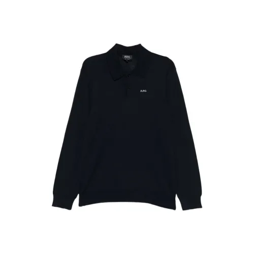 A.P.C Морской Синий Мужская Рубашка Поло