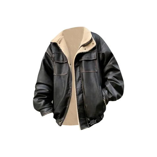 WHELVE Коричневый Унисекс Кожаные куртки