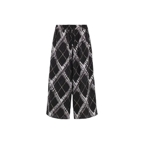 Yohji Yamamoto FW25 WASHER BIAS Клетка с принтом Пингвин Брюки Повседневные Брюки Женские