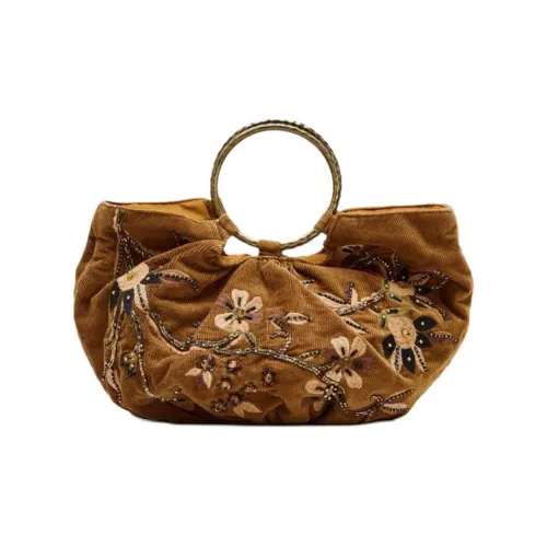 Сумка из хлопка ZARA Collaboration женская горчичного цвета