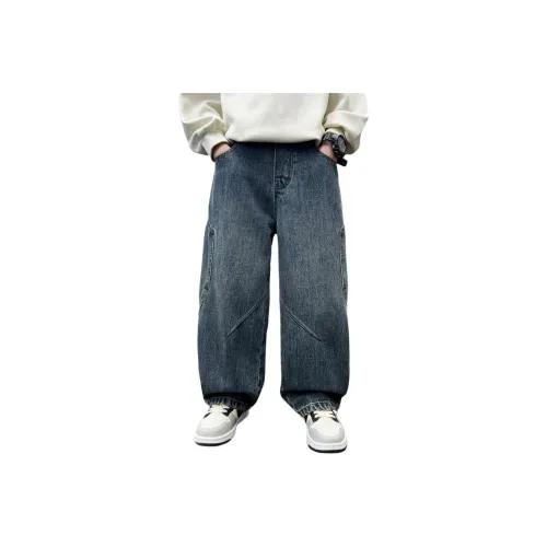 ЮЙЧЖАОЛИНЬ Синий Флис Подкладка MF5333 Школьный возраст Джинсы