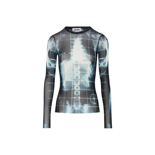 Jean Paul Gaultier Длинное платье с длинными рукавами женское черное