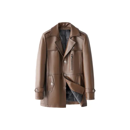 Kaiser Кожа Куртка Унисекс Кирпично-красный