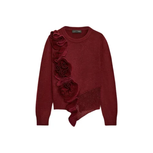 ZARA Collaboration Бордовый Красный Женский Трикотаж