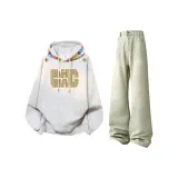 Белый Фотиния Серый Свитшот + Желтые Грязные Джинсы