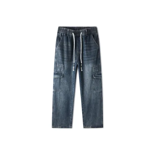 UKTK Винтажные синие мужские джинсы