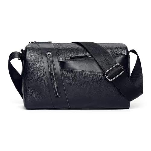 VIHUS Сумка через плечо из натуральной коровьей кожи стандартная мужская черная