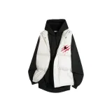 Жилет цвета экрю + черный свитшот с флисовой подкладкой и принтом паука