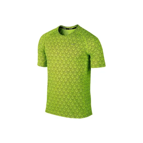 nike MILER Неоновый Желтый Мужская Футболка