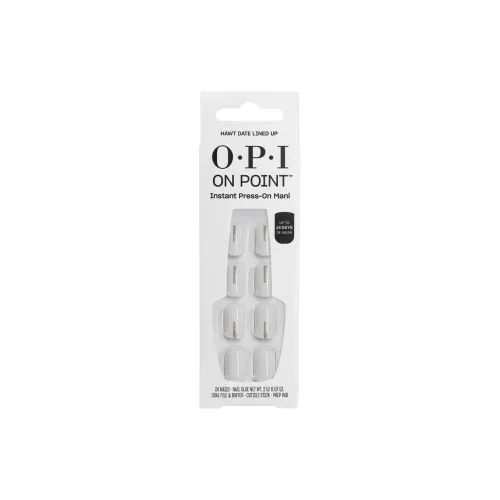 OPI Hawt Свидание Lined Up False Nail Square Bright White Solid Color Shimmer